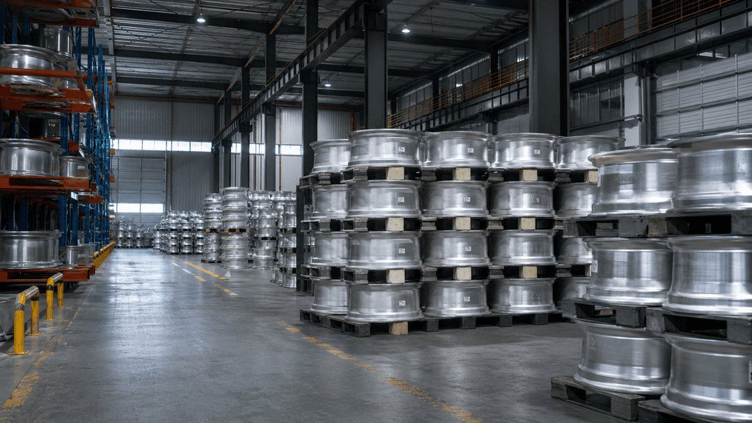 Wheel export warehouse and packaging